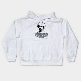 Mark Twain on Patriotism Kids Hoodie